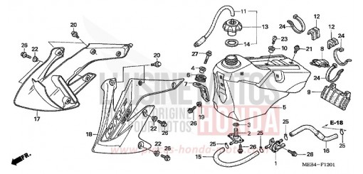 KRAFTSTOFFTANK (CRF450R5,6,7,8) CRF450R6 de 2006